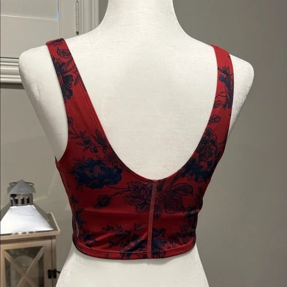 FP Movement by Free People Red and Black Floral Tank Top - Picture 4 of 5